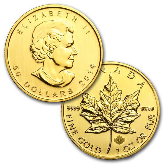 Buy 2014 Canada 1 oz Gold Maple Leafs (10-Coin MintDirect® Tube) | APMEX