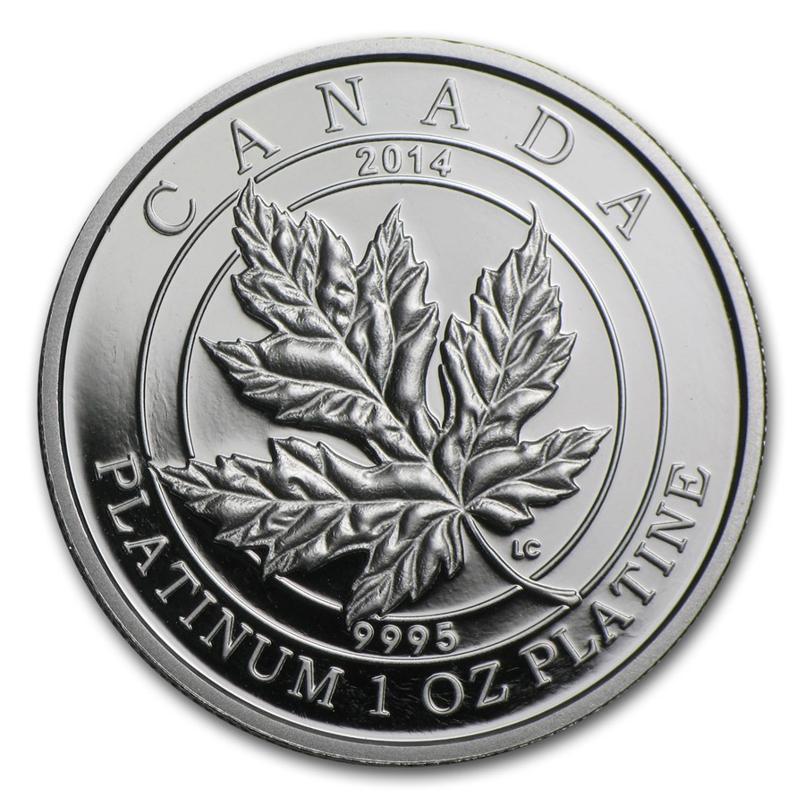 2014 Canada 1 oz Proof Platinum $300 Maple Leaf Forever