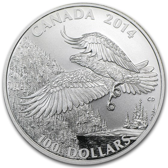 2014 Canada 1 oz Silver $100 Majestic Bald Eagle 2014 Canada 1 oz Silver $100 Majestic Bald Eagle