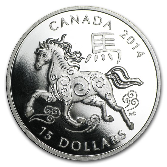 2014 Canada 1 oz Silver $15 Lunar Horse Proof (w/Box & COA) 2014 Canada 1 oz Silver $15 Lunar Horse Proof (w/Box & COA)