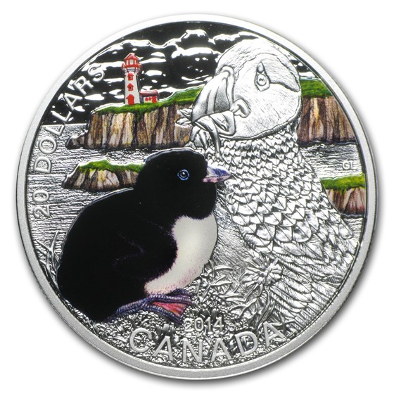2014 Canada 1 oz Silver $20 Baby Animals Atlantic Puffin 2014 Canada 1 oz Silver $20 Baby Animals Atlantic Puffin