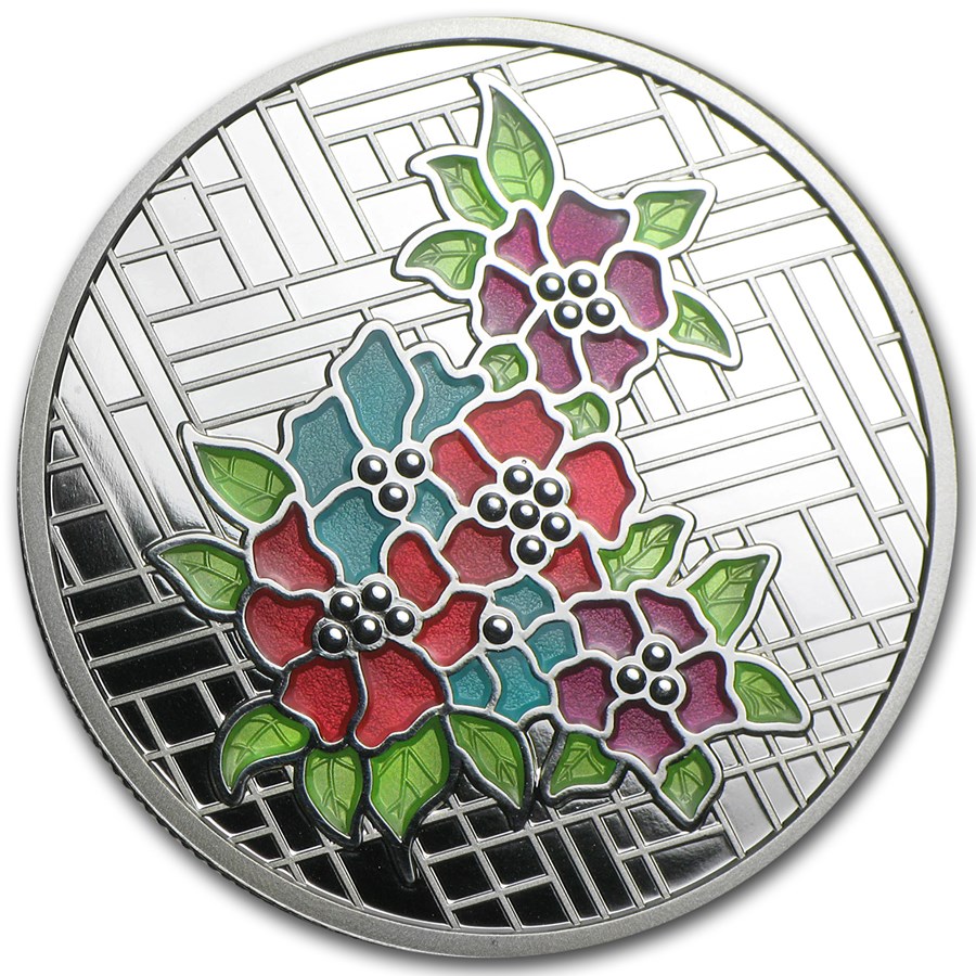 2014 Canada 1 oz Silver $20 Craigdarroch Castle Stained Glass
