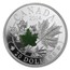 2014 Canada 1 oz Silver $20 Majestic Maple Leaves (w/Jade)