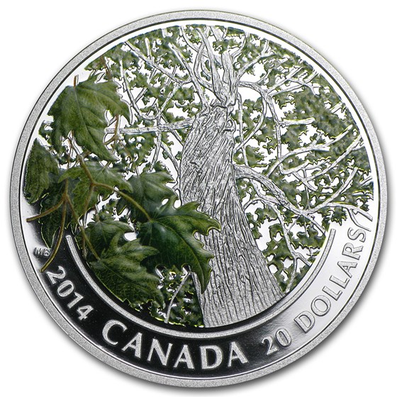 2014 Canada 1 oz Silver $20 Maple Canopy Spring Splendour 2014 Canada 1 oz Silver $20 Maple Canopy Spring Splendour