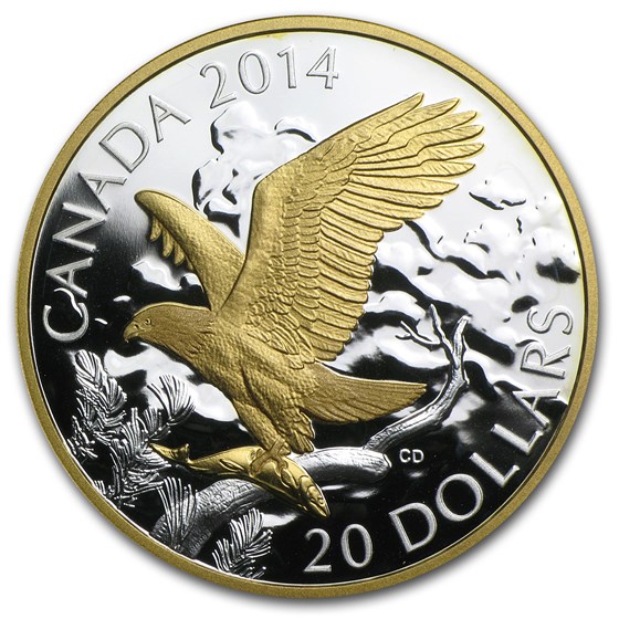 2014 Canada 1 oz Silver $20 Perched Bald Eagle 2014 Canada 1 oz Silver $20 Perched Bald Eagle