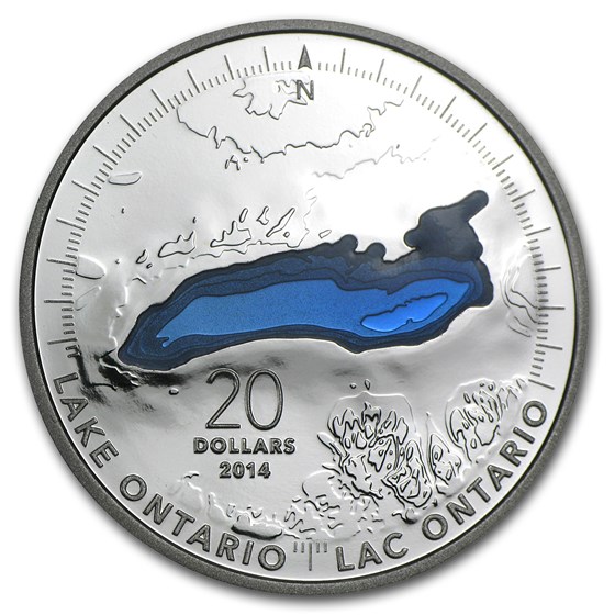 2014 Canada 1 oz Silver $20 The Great Lakes Lake Ontario 2014 Canada 1 oz Silver $20 The Great Lakes Lake Ontario