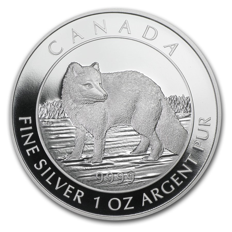 2014 Canada 1 oz Silver $5 Arctic Fox (w/Box and COA)