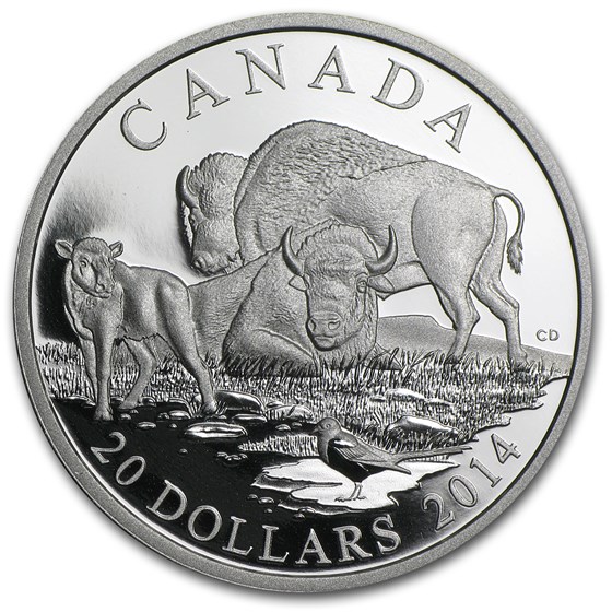 2014 Canada 1 oz Silver Bison A Family at Rest Proof 2014 Canada 1 oz Silver Bison A Family at Rest Proof