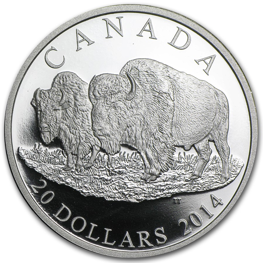 2014 Canada 1 oz Silver Bison The Bull & His Mate Proof