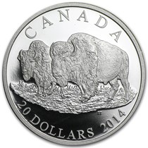 2014 Canada 1 Oz Silver Bison The Bull His Mate Proof Silver Coins And Bars