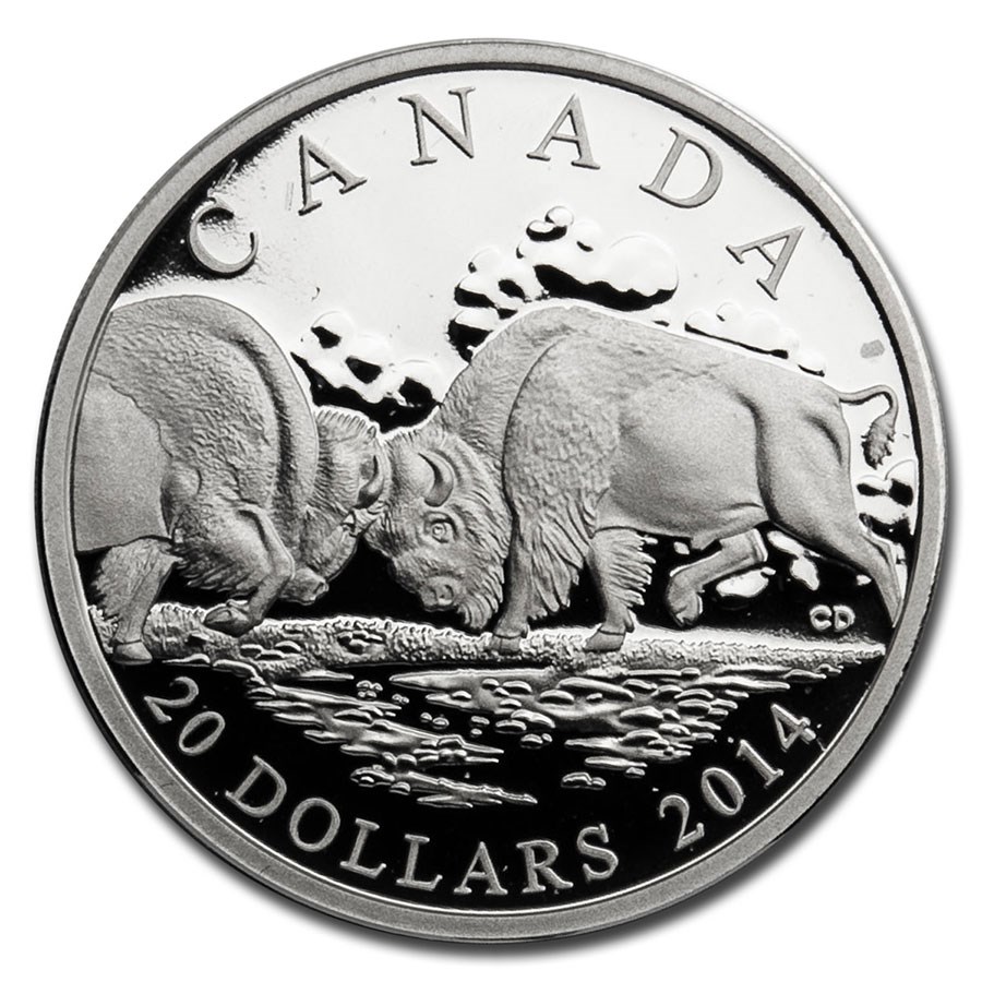 2014 Canada 1 oz Silver Bison The Fight (Box & COA)