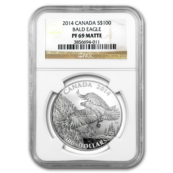 2014 Canada 1 oz Silver Majestic Bald Eagle PF-69 Matte NGC 2014 Canada 1 oz Silver Majestic Bald Eagle PF-69 Matte NGC