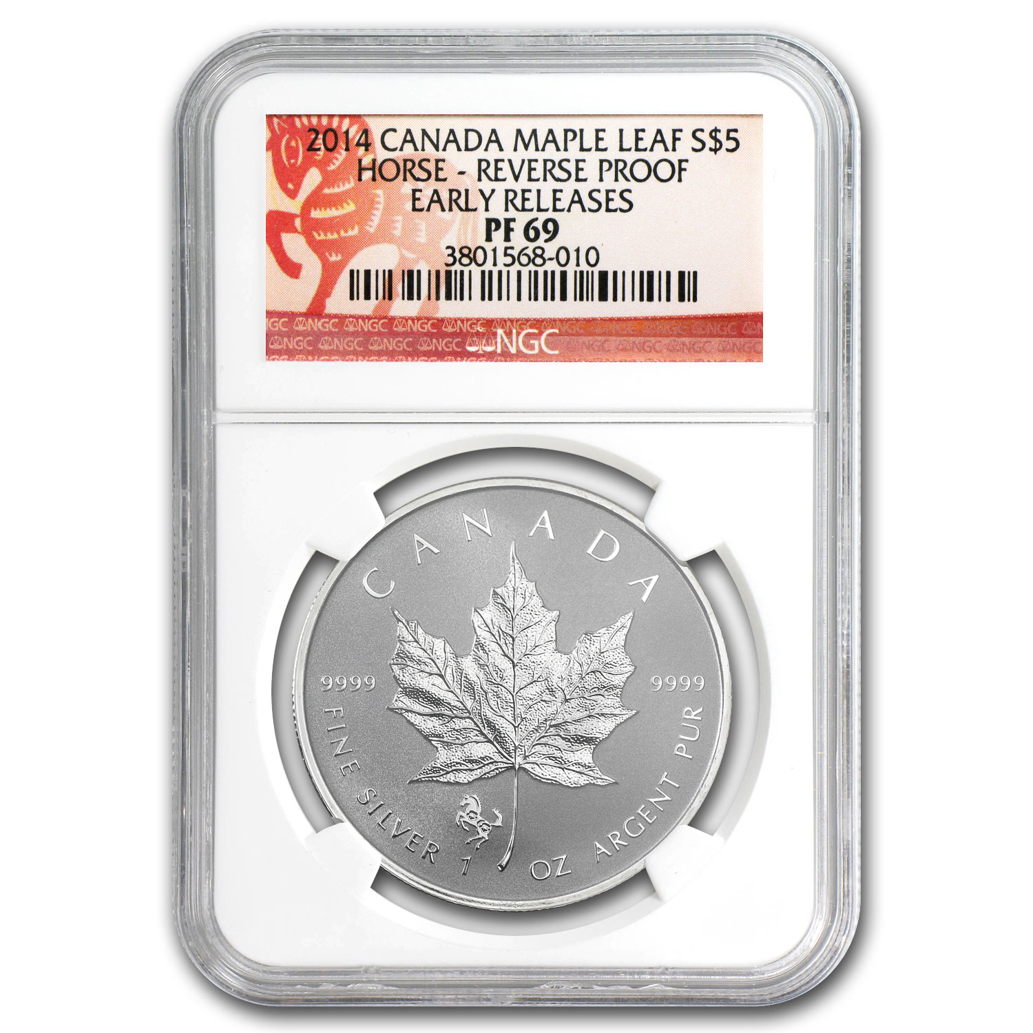 Buy 2014 Canadian 1 oz Silver Maple Leaf Horse Privy PF-69 (ER