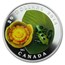 2014 Canada 1 oz Silver Water-Lily Leopard Frog Venetian Glass