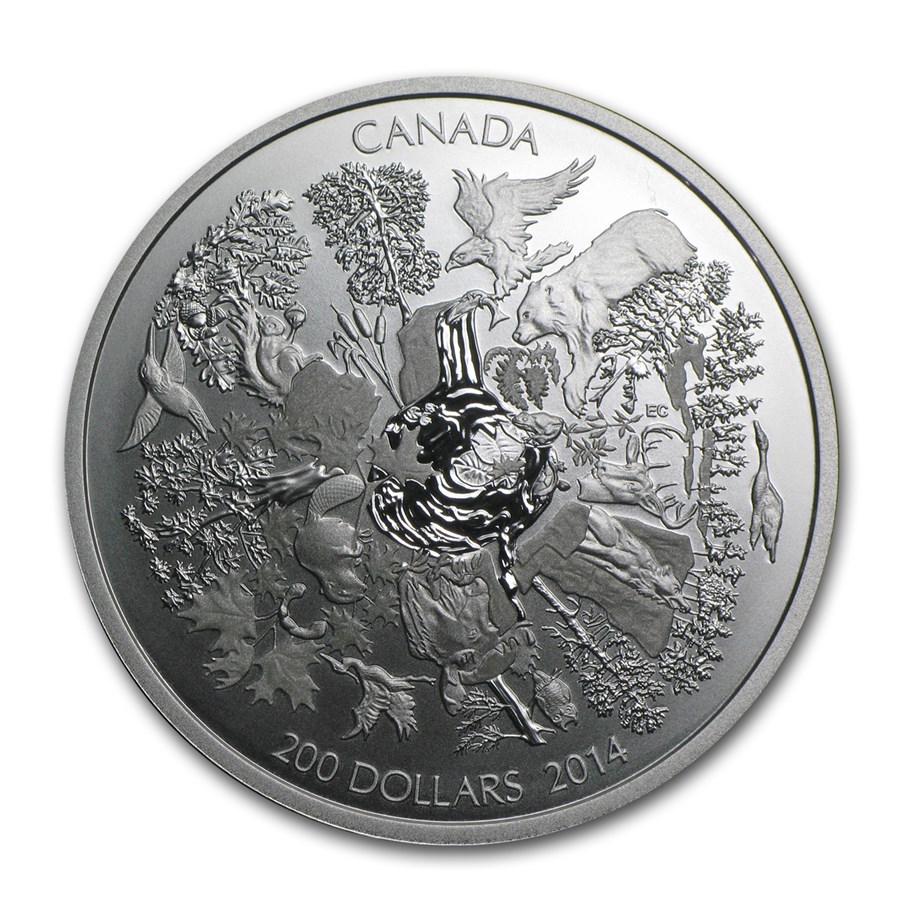 2014 Canada 2 oz Silver $200 Towering Forests of Canada