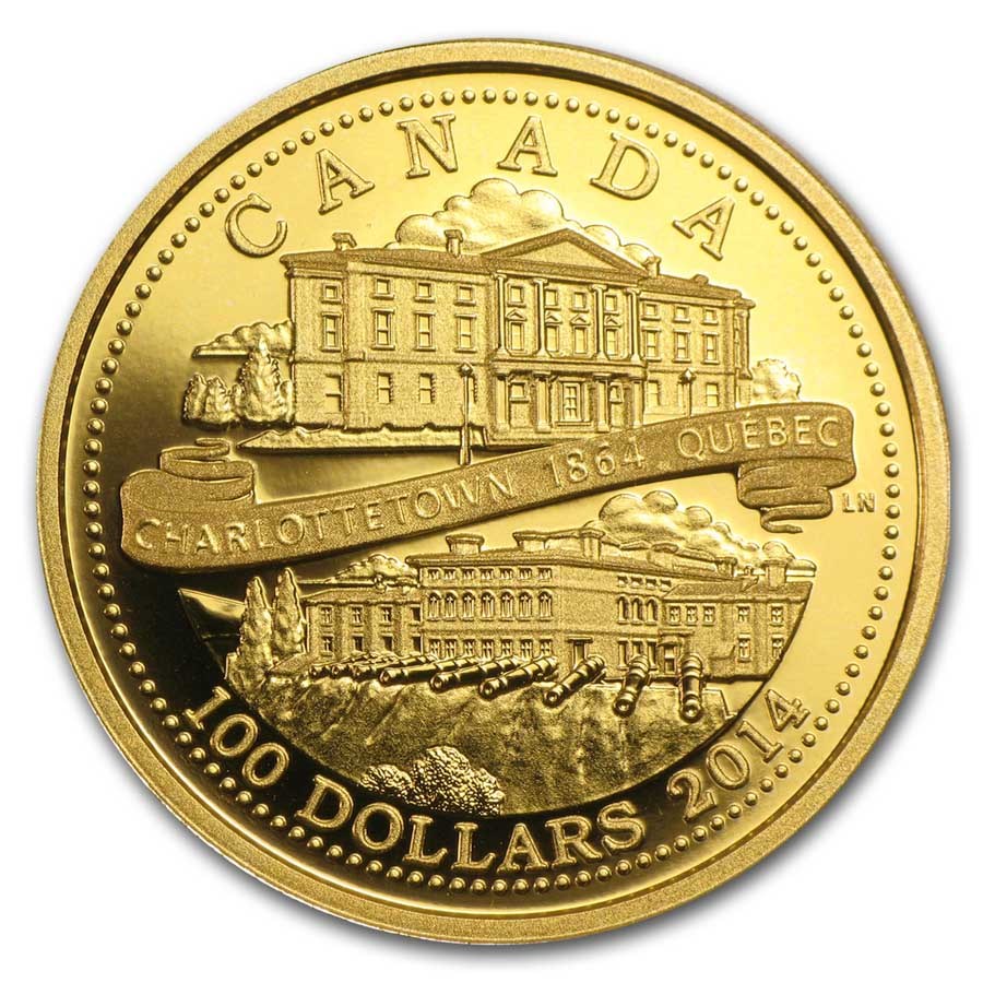 2014 Canada Gold 150th Anniv of Québec & Charlottetown Confer.
