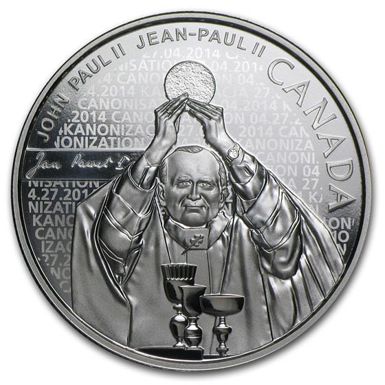2014 Canada Silver $10 Pope John Paul II Proof (w/Box & COA) 2014 Canada Silver $10 Pope John Paul II Proof (w/Box & COA)