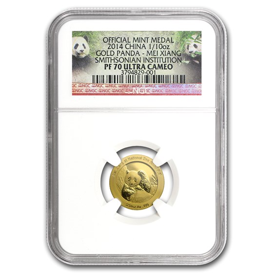 2014 China 1/10 oz Proof Gold Panda PF-70 NGC (Mei Xiang) 2014 China 1/10 oz Proof Gold Panda PF-70 NGC (Mei Xiang)