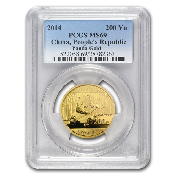 2014 China 1/2 oz Gold Panda MS-69 PCGS 2014 China 1/2 oz Gold Panda MS-69 PCGS
