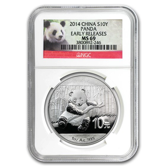 2014 China 1 oz Silver Panda MS-69 NGC (Early Releases)