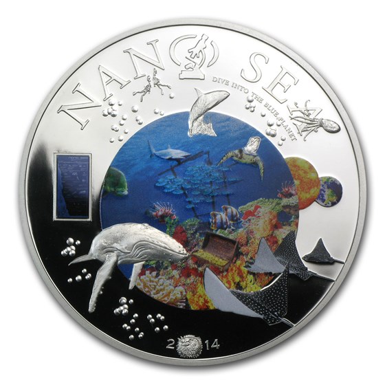 2014 Cook Islands Silver $10 Nano Sea Dive into the Blue Planet 2014 Cook Islands Silver $10 Nano Sea Dive into the Blue Planet