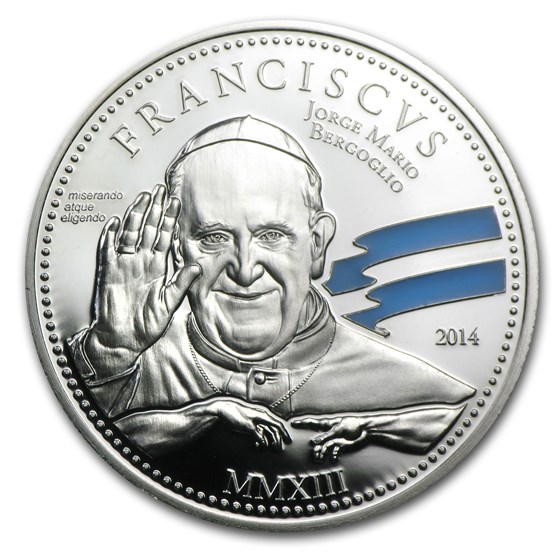 2014 Cook Islands Silver $2 Pope Franciscus 2014 Cook Islands Silver $2 Pope Franciscus