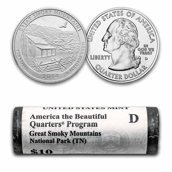 2014-D ATB Great Smoky Mountains 40-Coin Roll BU (Mint Wrapped) 2014-D ATB Great Smoky Mountains 40-Coin Roll BU (Mint Wrapped)