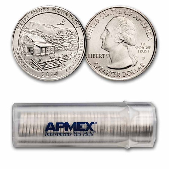 2014-D ATB Quarter Great Smoky Mountains National 40-Coin Roll BU 2014-D ATB Quarter Great Smoky Mountains National 40-Coin Roll BU