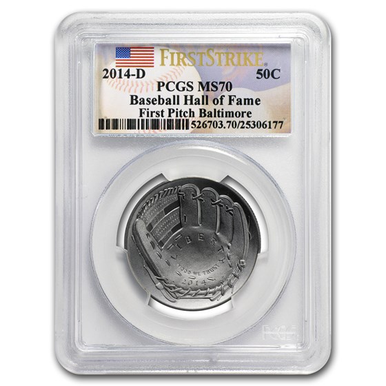 2014-D Baseball HOF 1/2 Dollar Clad Commem MS-70 PCGS (FS, FP) 2014-D Baseball HOF 1/2 Dollar Clad Commem MS-70 PCGS (FS, FP)