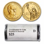2014-D Franklin Roosevelt 25-Coin Presidential Dollar Roll BU