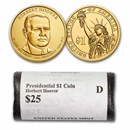 2014-D Herbert Hoover 25-Coin Presidential Dollar Roll BU
