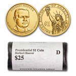 2014-D Herbert Hoover 25-Coin Presidential Dollar Roll BU