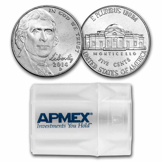 2014-D Jefferson Nickel 40-Coin Roll BU 2014-D Jefferson Nickel 40-Coin Roll BU