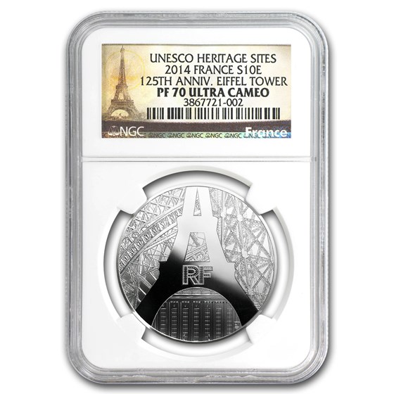 2014 France Silver €10 Eiffel Tower/Palais de Chaillot PF-70 NGC 2014 France Silver €10 Eiffel Tower/Palais de Chaillot PF-70 NGC