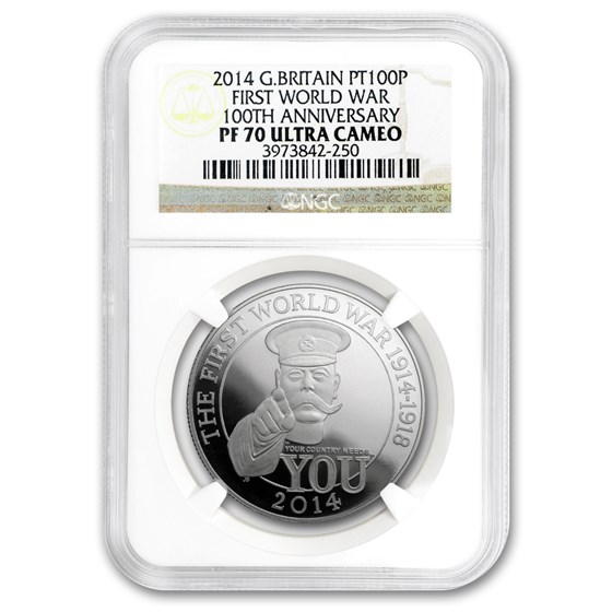 2014 GB 1 oz Platinum First World War 100th Anniv PF-70 NGC 2014 GB 1 oz Platinum First World War 100th Anniv PF-70 NGC
