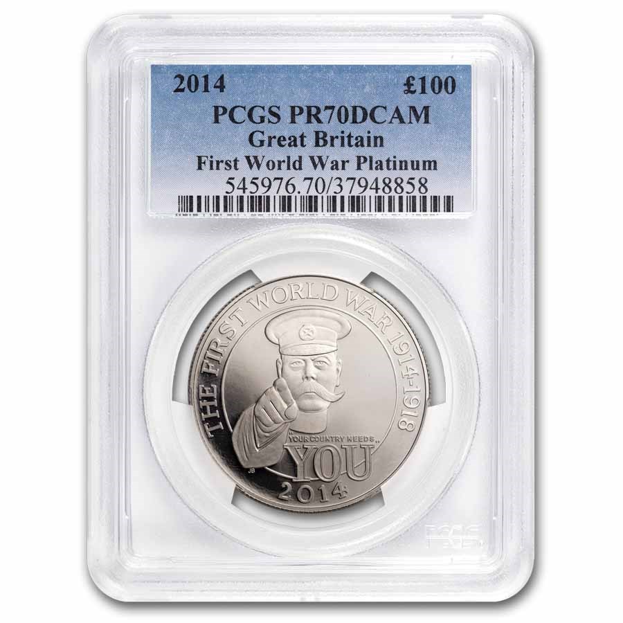 2014 GB 1 oz Platinum First World War 100th Anniv PF-70 PCGS