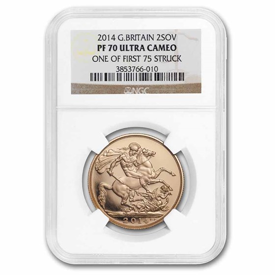 2014 Great Britain Gold Double Sovereign Elizabeth II PF-70 NGC 2014 Great Britain Gold Double Sovereign Elizabeth II PF-70 NGC