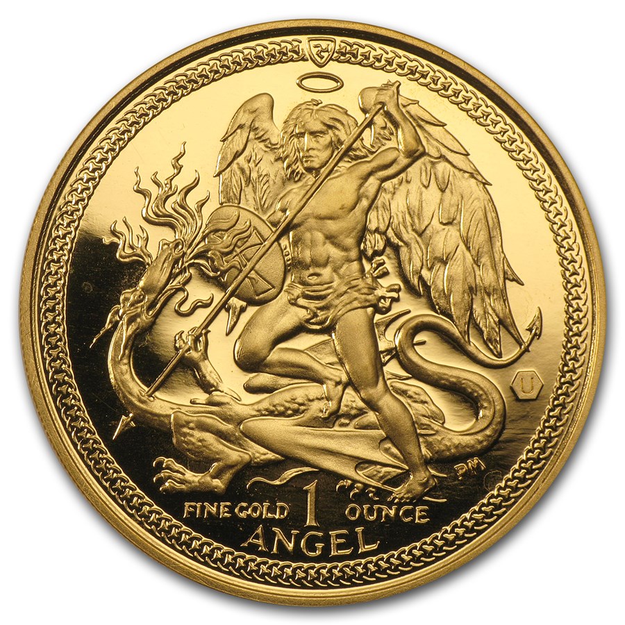 2014 Isle of Man 1 oz Gold Angel BU
