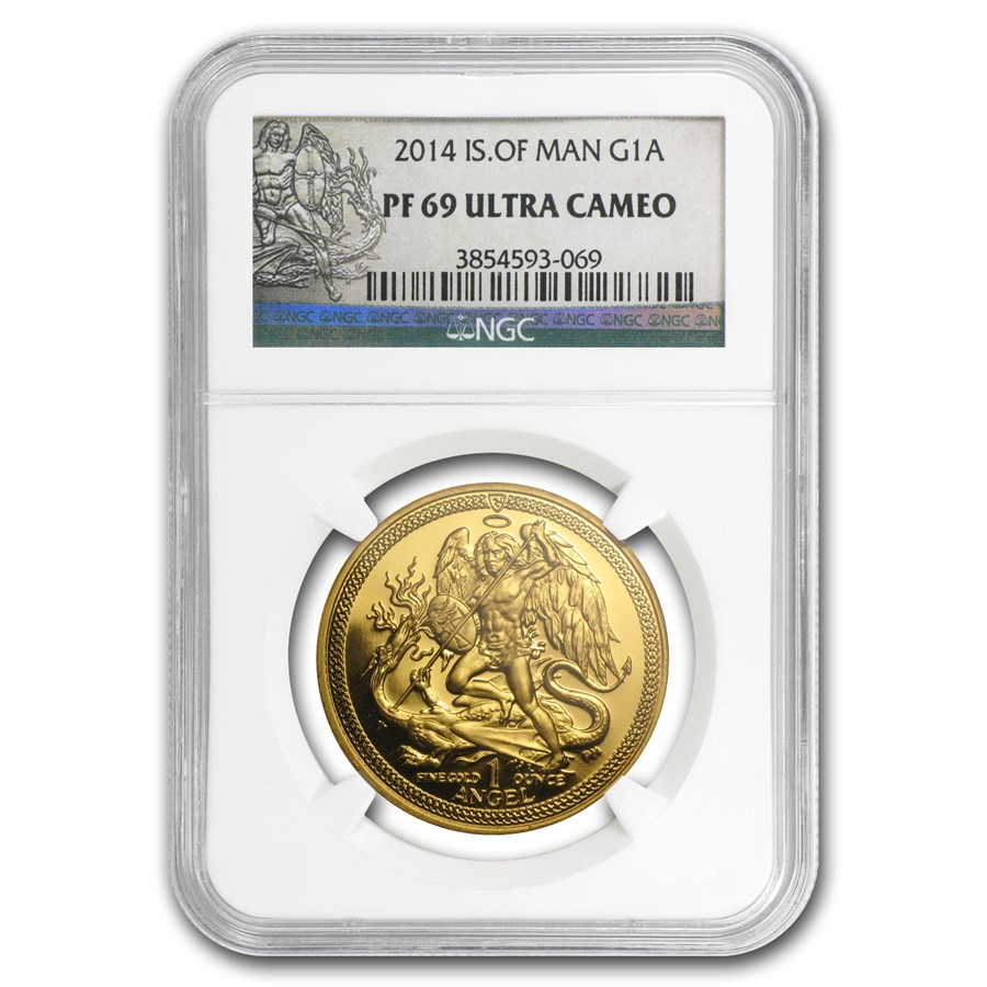 2014 Isle of Man 1 oz Proof Gold Angel PF-69 NGC