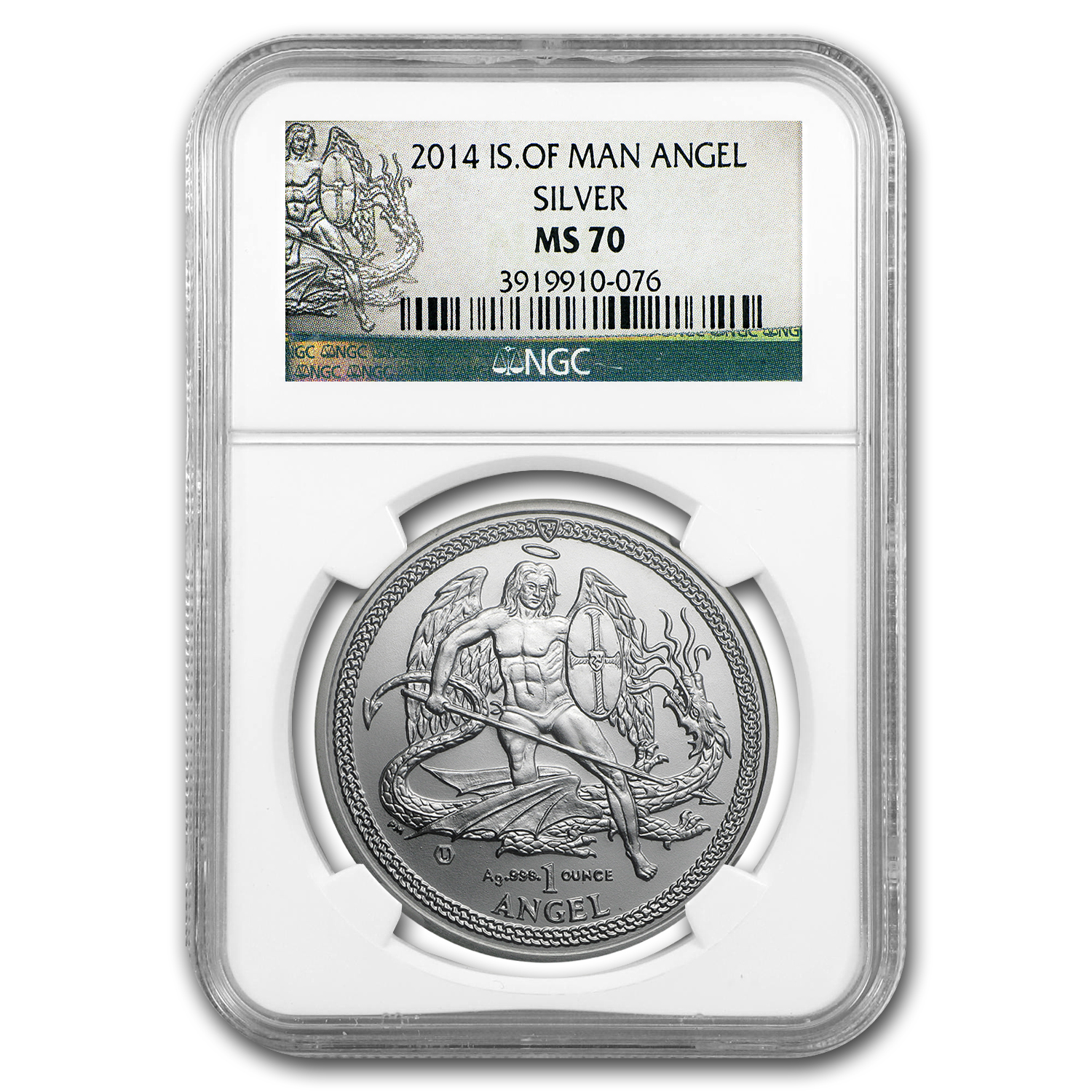 Buy 2014 Isle of Man 1 oz Silver Angel MS-70 NGC | APMEX