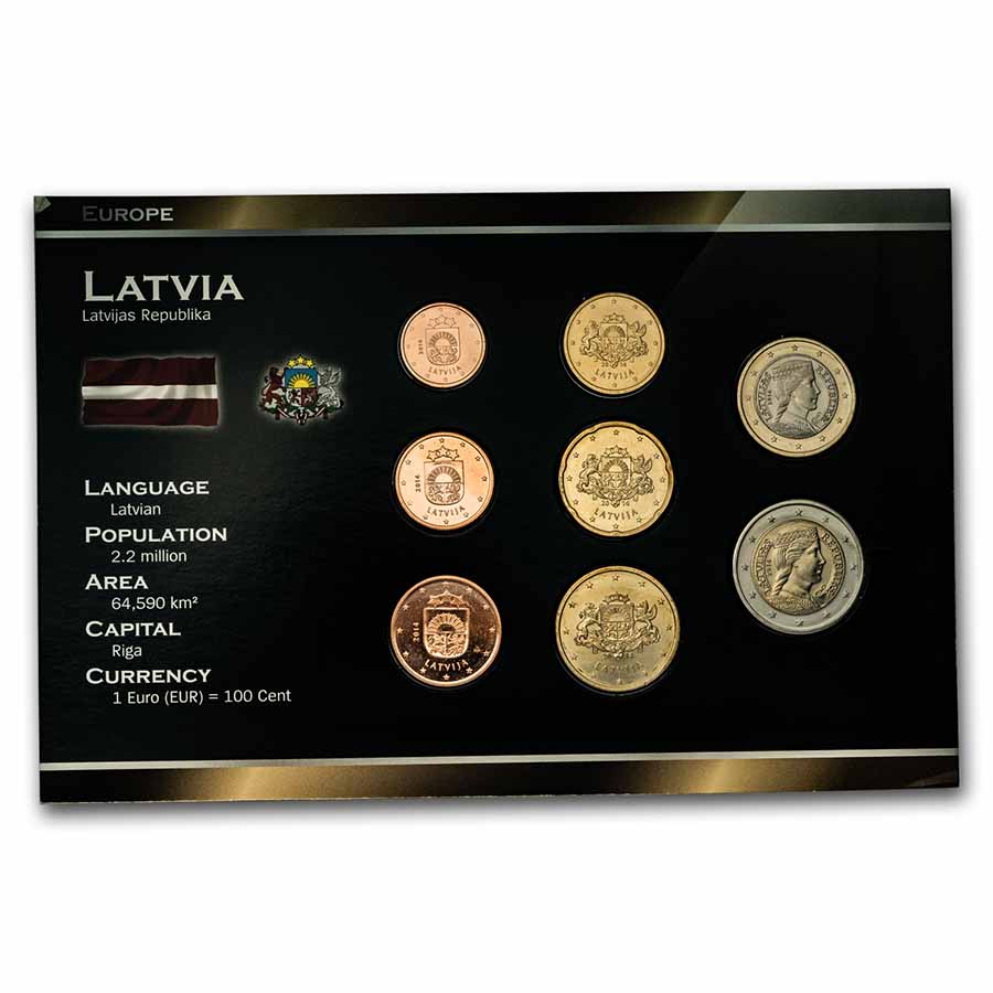 Details about   Latvia 2014 coin set BU 1 cent 2 euro 3,88 euro 