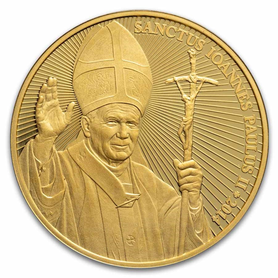 2014 Lithuania 1 oz Proof Gold Pope John Paul II 1993 Visit Medal