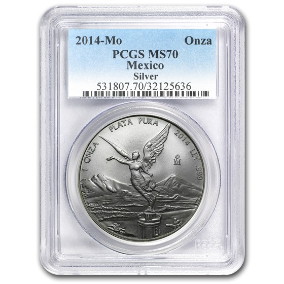 2014 Mexico 1 oz Silver Libertad MS-70 PCGS 2014 Mexico 1 oz Silver Libertad MS-70 PCGS