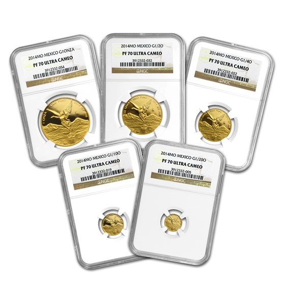 2014 Mexico 5-Coin Gold Libertad Proof Set PF-70 NGC (1.9 oz) 2014 Mexico 5-Coin Gold Libertad Proof Set PF-70 NGC (1.9 oz)