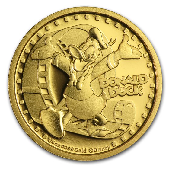 2014 Niue 1/4 oz Proof Gold $25 Disney Donald Duck 2014 Niue 1/4 oz Proof Gold $25 Disney Donald Duck