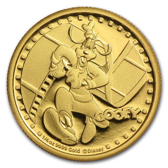 2014 Niue 1/4 oz Proof Gold $25 Disney Goofy 2014 Niue 1/4 oz Proof Gold $25 Disney Goofy
