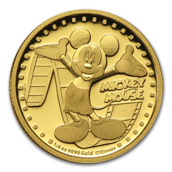 2014 Niue 1/4 oz Proof Gold $25 Disney Mickey Mouse 2014 Niue 1/4 oz Proof Gold $25 Disney Mickey Mouse