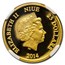 2014 Niue 1/4 oz Proof Gold $25 Disney Steamboat Willie PF-70 NGC