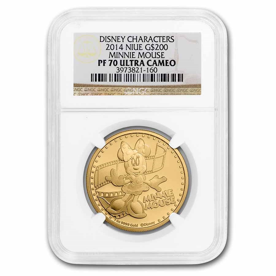 2014 Niue 1 oz Gold $200 Disney Minnie Mouse PF-70 UCAM NGC