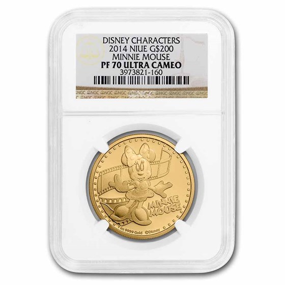 2014 Niue 1 oz Gold $200 Disney Minnie Mouse PF-70 UCAM NGC 2014 Niue 1 oz Gold $200 Disney Minnie Mouse PF-70 UCAM NGC